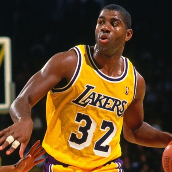 Magic Johnson (Mitchell/Ness)-(Lakers)-(1984-85)-(Yellow)-(Size:XL)-(New)-$100 - Picture 6 of 11